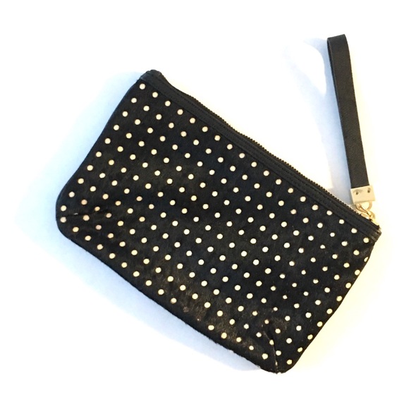Ann Taylor polka dot haircalf wristlet - Picture 4 of 7