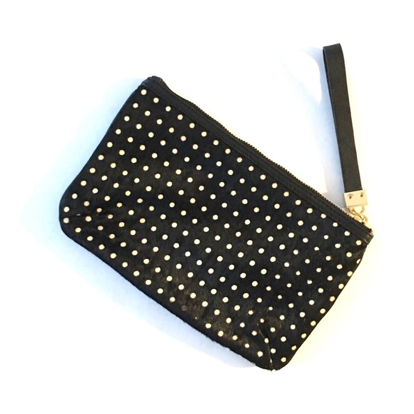 Ann Taylor polka dot haircalf wristlet - Picture 5 of 7
