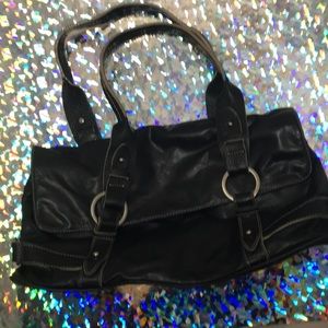 Kenneth Cole Black Leather Shoulder Bag