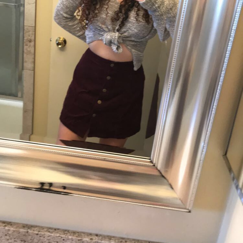 Burgundy corduroy skirt