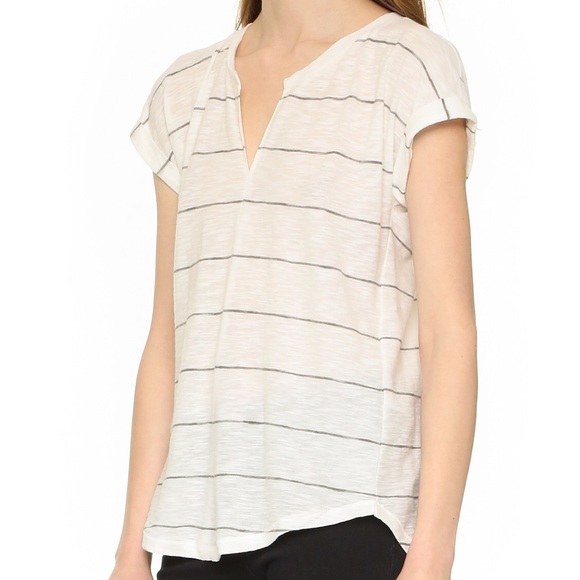 Madewell Tops - Madewell Turntable Split Tee Striped Small