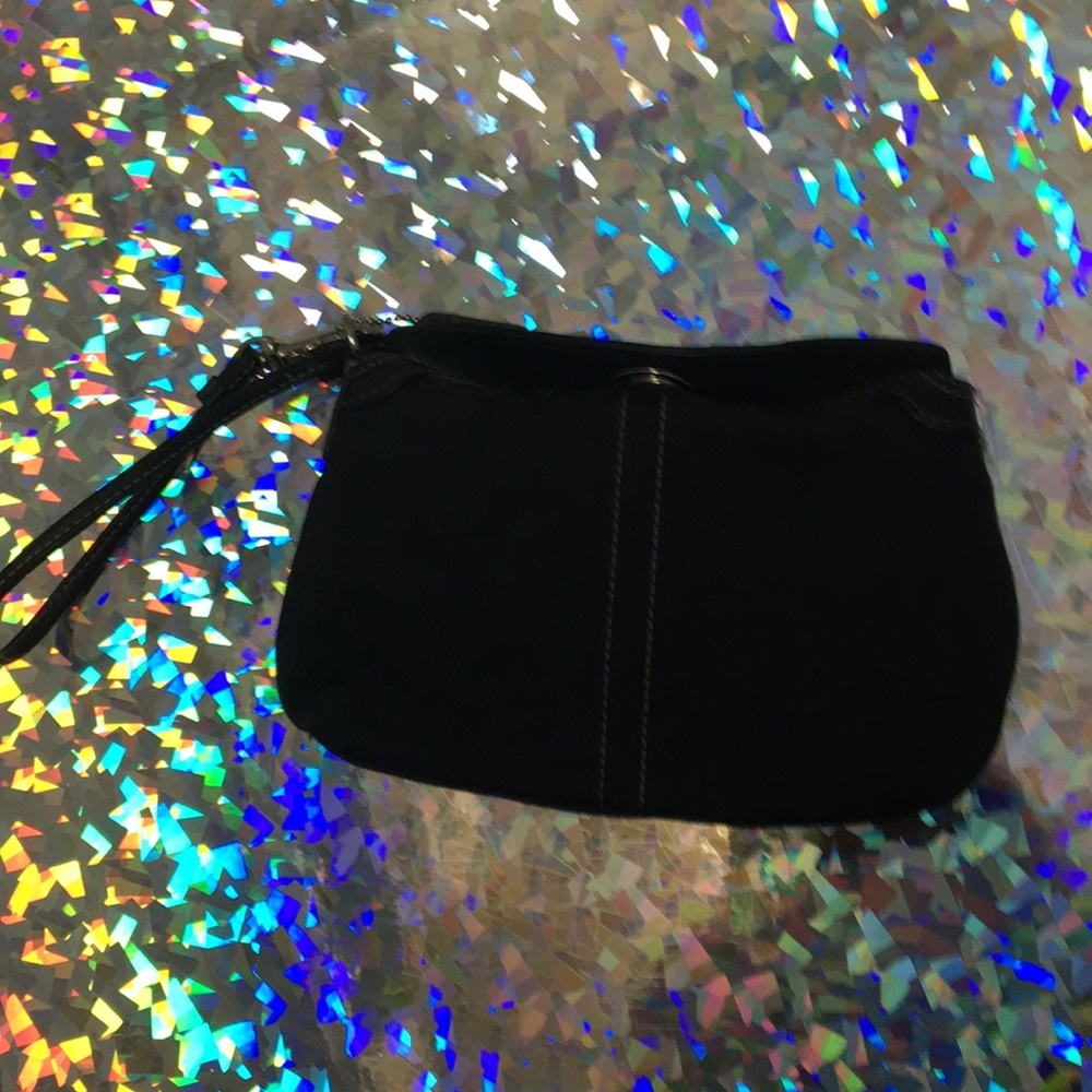 Coach Black Canvas Logo Wristlet