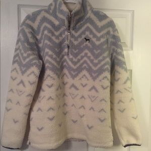 Vs pink sherpa quarter zip