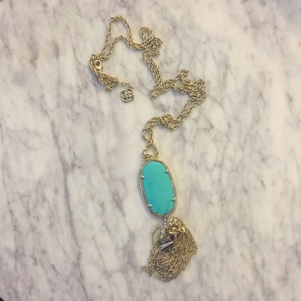 KENDRA SCOTT Rayne necklace in Teal, 14k gold