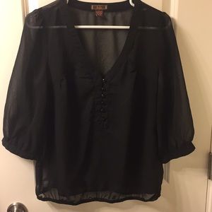 Black sheer blouse