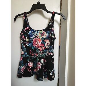 EXPRESS: Floral Peplum Tank Top