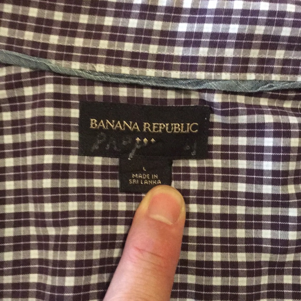 Banana Republic Plumb & White Plaid