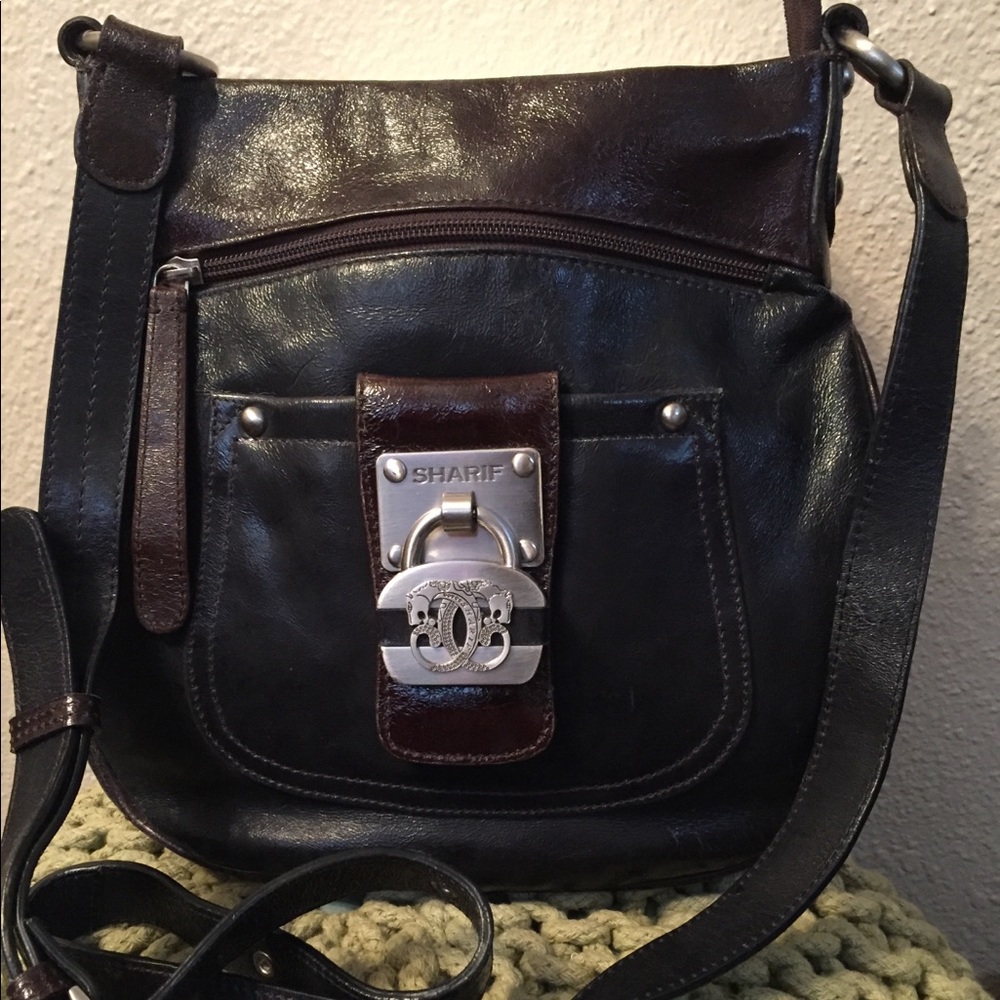 Sharif Two-tone Distressed Leather Purse