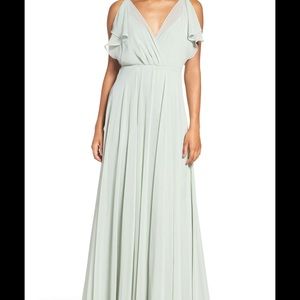 Jenny Yoo Cassie Flutter Sleeve in Morning Mist