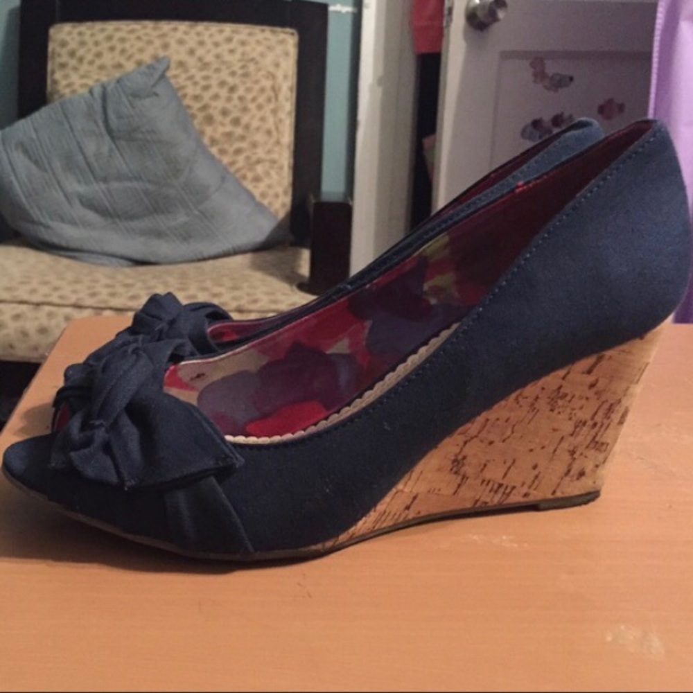 Lane Bryant “Denim” Navy Wedges - Picture 2 of 4