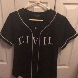 LIVIL regime black baseball shirt women’s size M