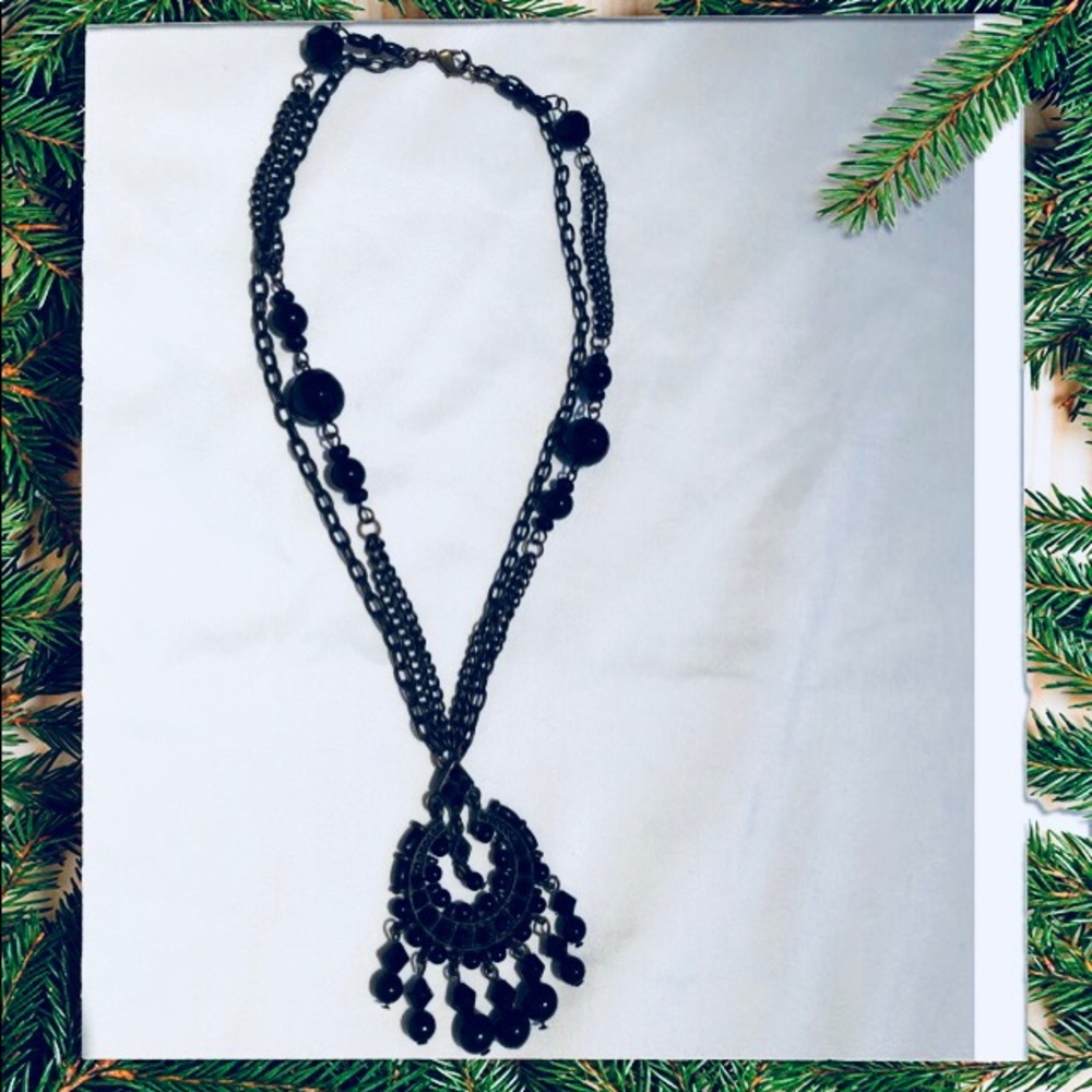 Black beaded necklace