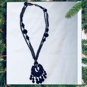 Black beaded necklace