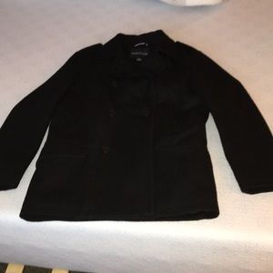 Men's one of a kind black nautica pea coat (S)