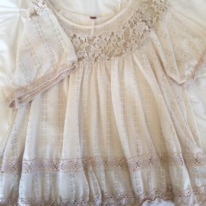 Free People Crochet & Lace Shirt