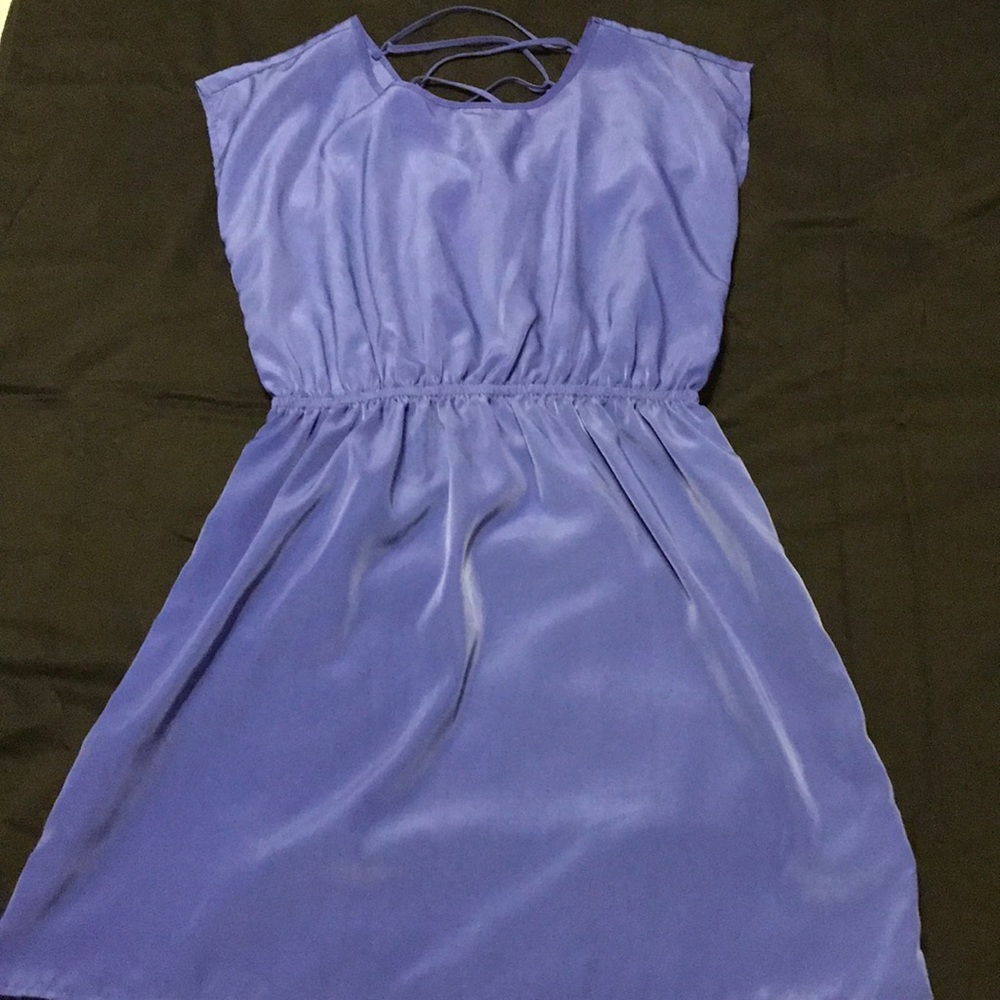 Purle/Blue Mini Dress with Crisscross Back Feature