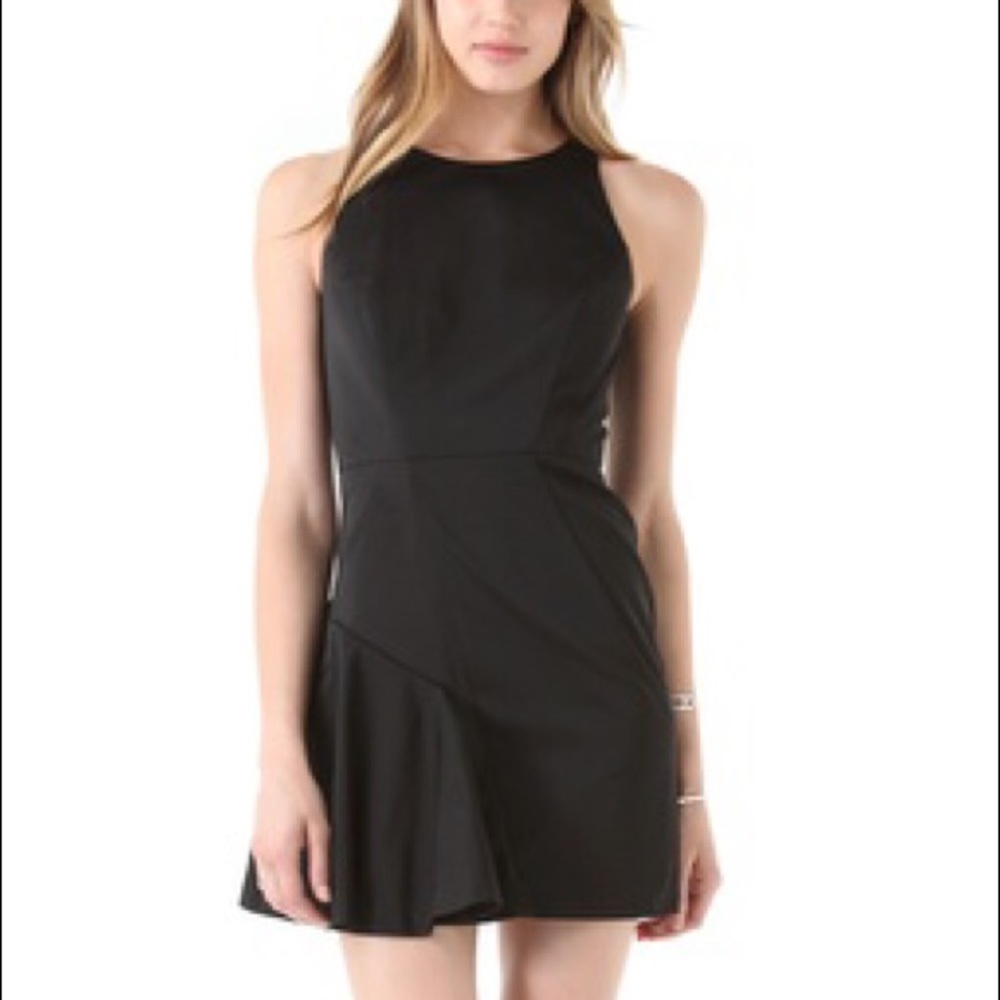 Milly Saxon Taffeta Black Dress Size 8