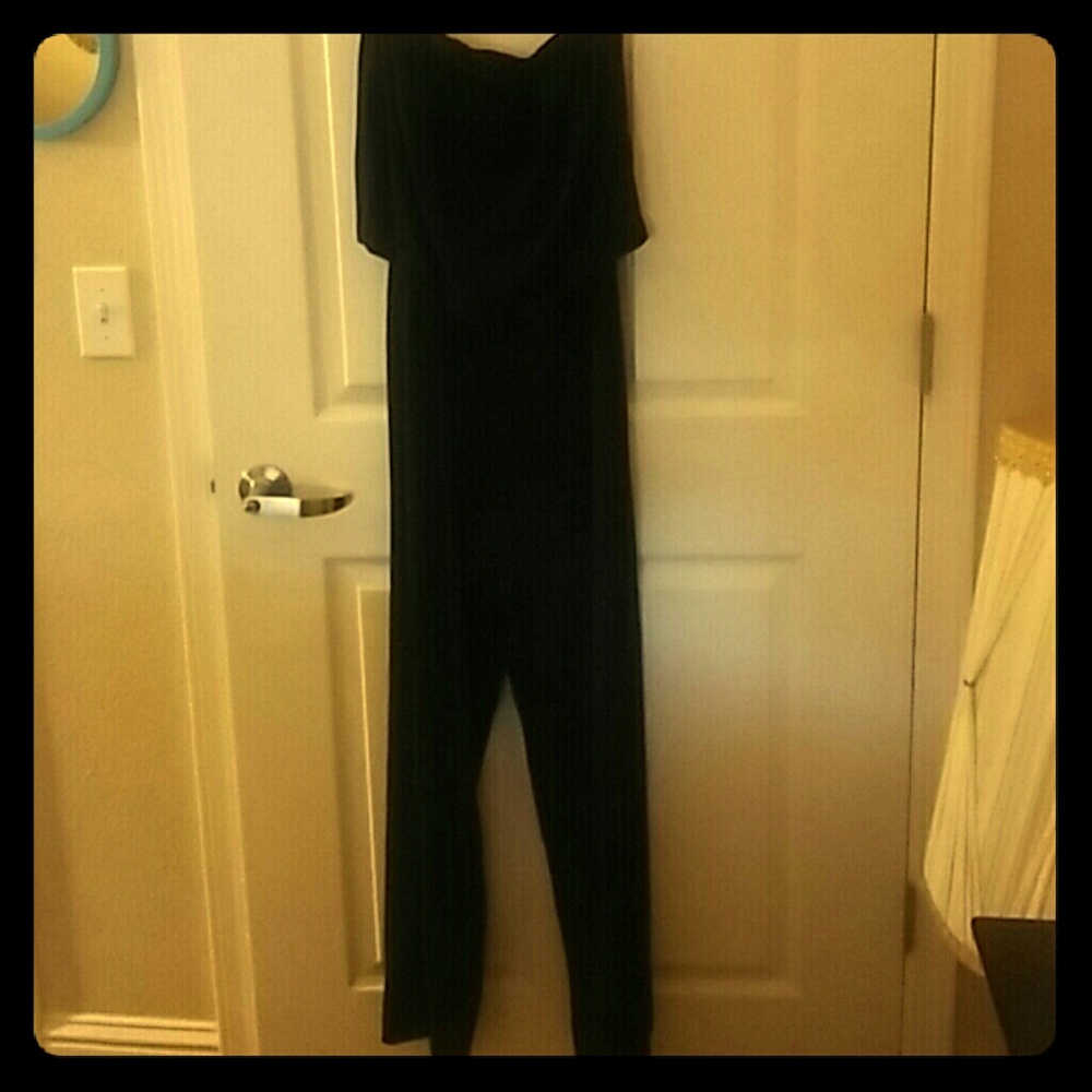 A dark navy blue romper.