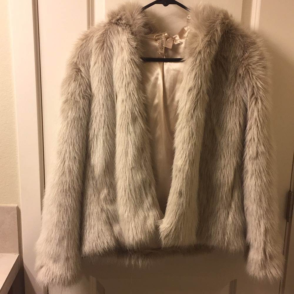 H&M fur jacket worn once!