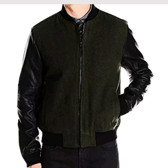 NWT Kenneth Cole WOOL & 'leather' COAT - Picture 2 of 14