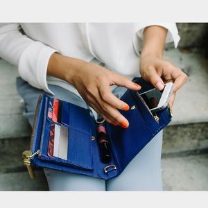 Dagne Dover original clutch wallet in blue