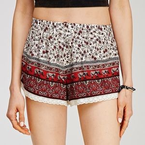 Forever 21 crochet trim boho shorts