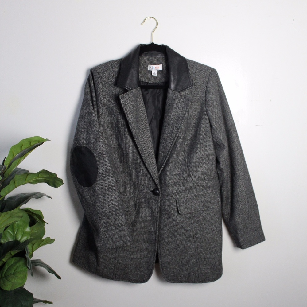 Denim & Co Herringbone Blazer/Jacket