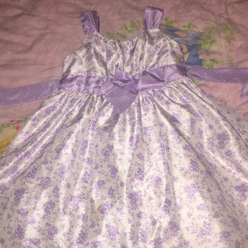 Bonnie Jean purple and white flower dress