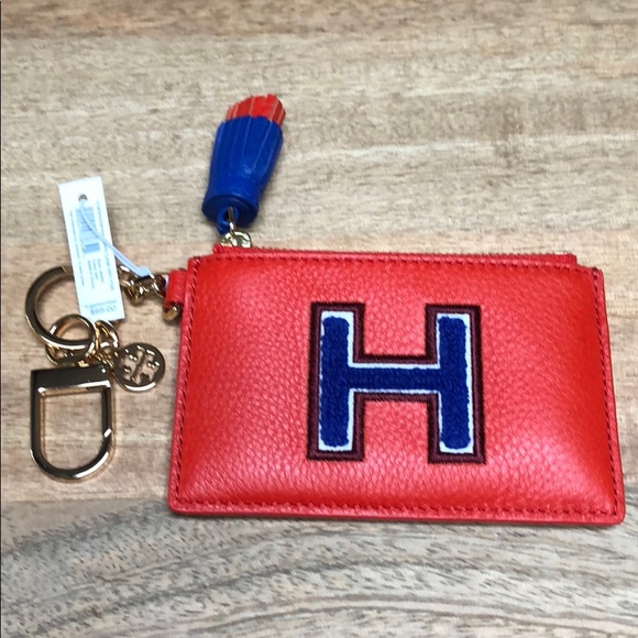 Tory Burch Accessories - Tory Burch card case key chain H tassel ID holder