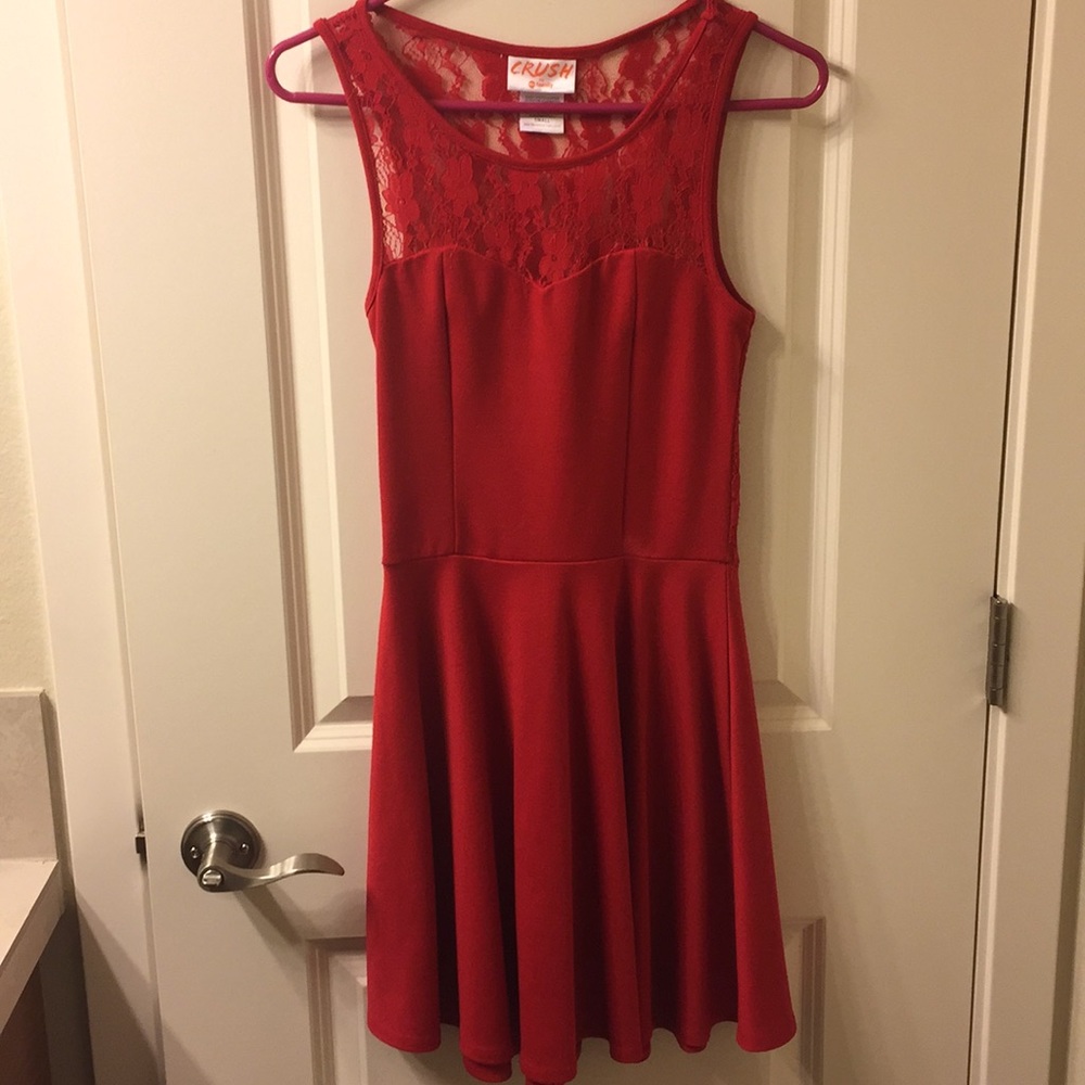 Red lace dress