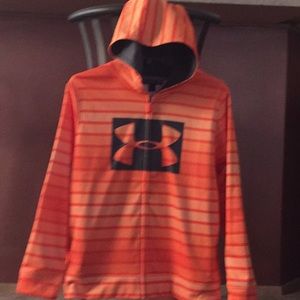 Young boy's under armour zipped hooded jacket.
