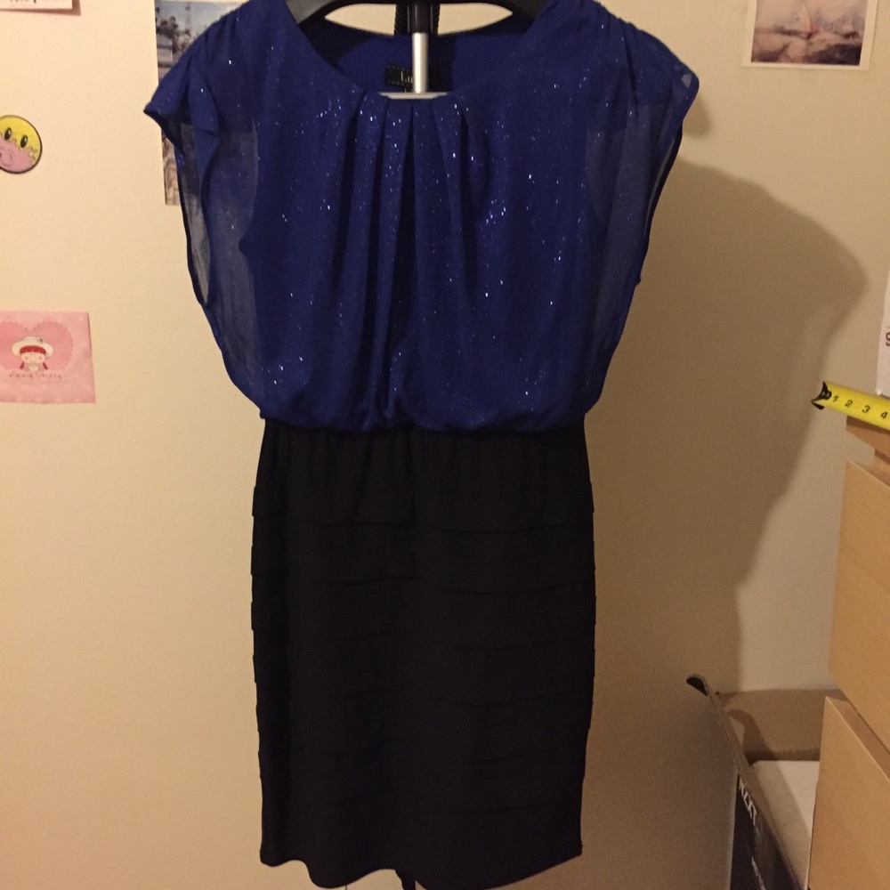 NWT LUX II dress blue black