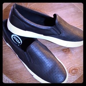Soda Black Slip On Shoes