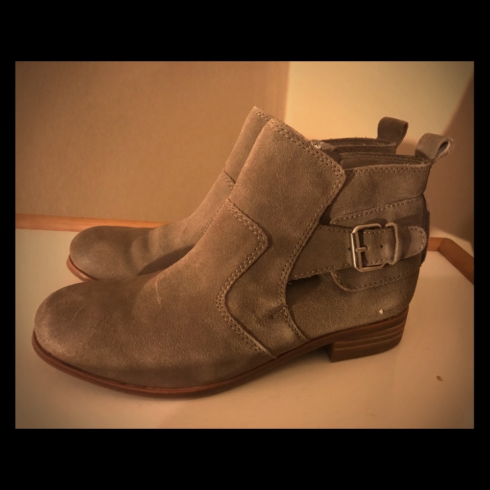 suede taupe booties