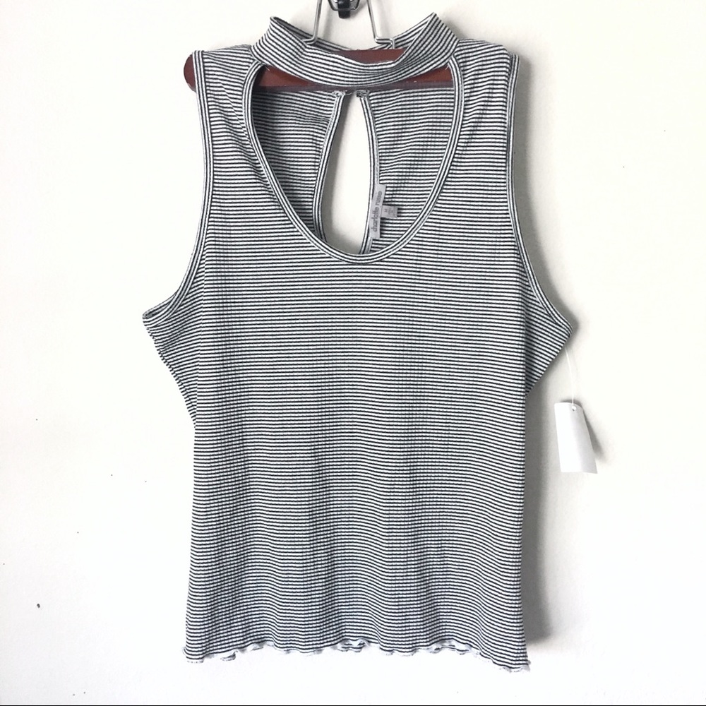 Charlotte Russe Striped Mock Neck