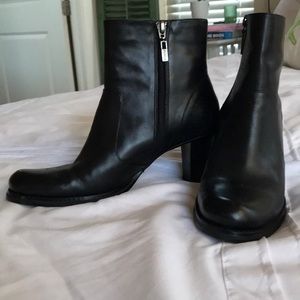 Black Leather Booties
