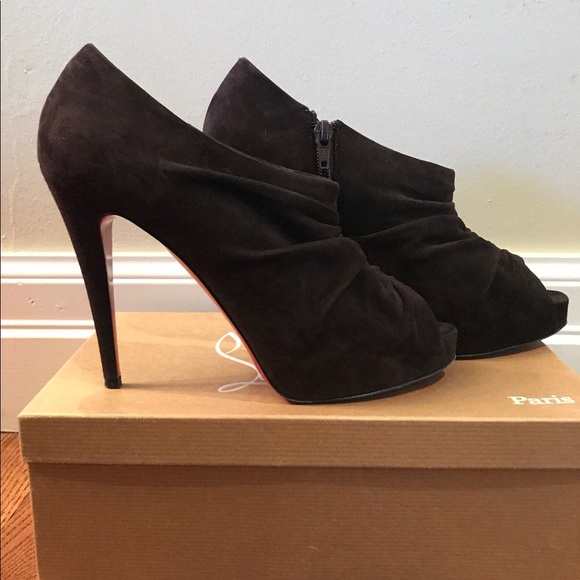 christian louboutin suede booties