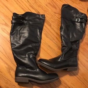 Wide calf black boots
