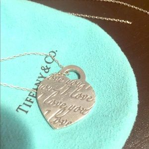 Tiffany & co. I love you pendant and chain