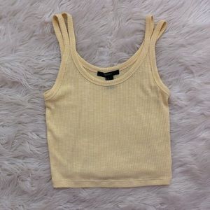 Yellow double strap forever 21 ribbed tank top