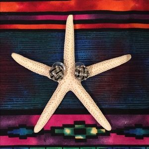 Black Basketweave Stud earrings