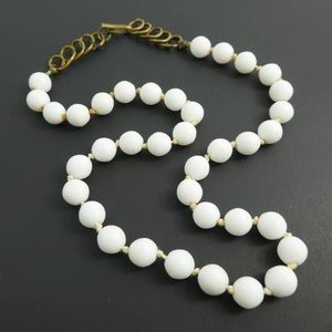 Vintage Milk Glass Necklace