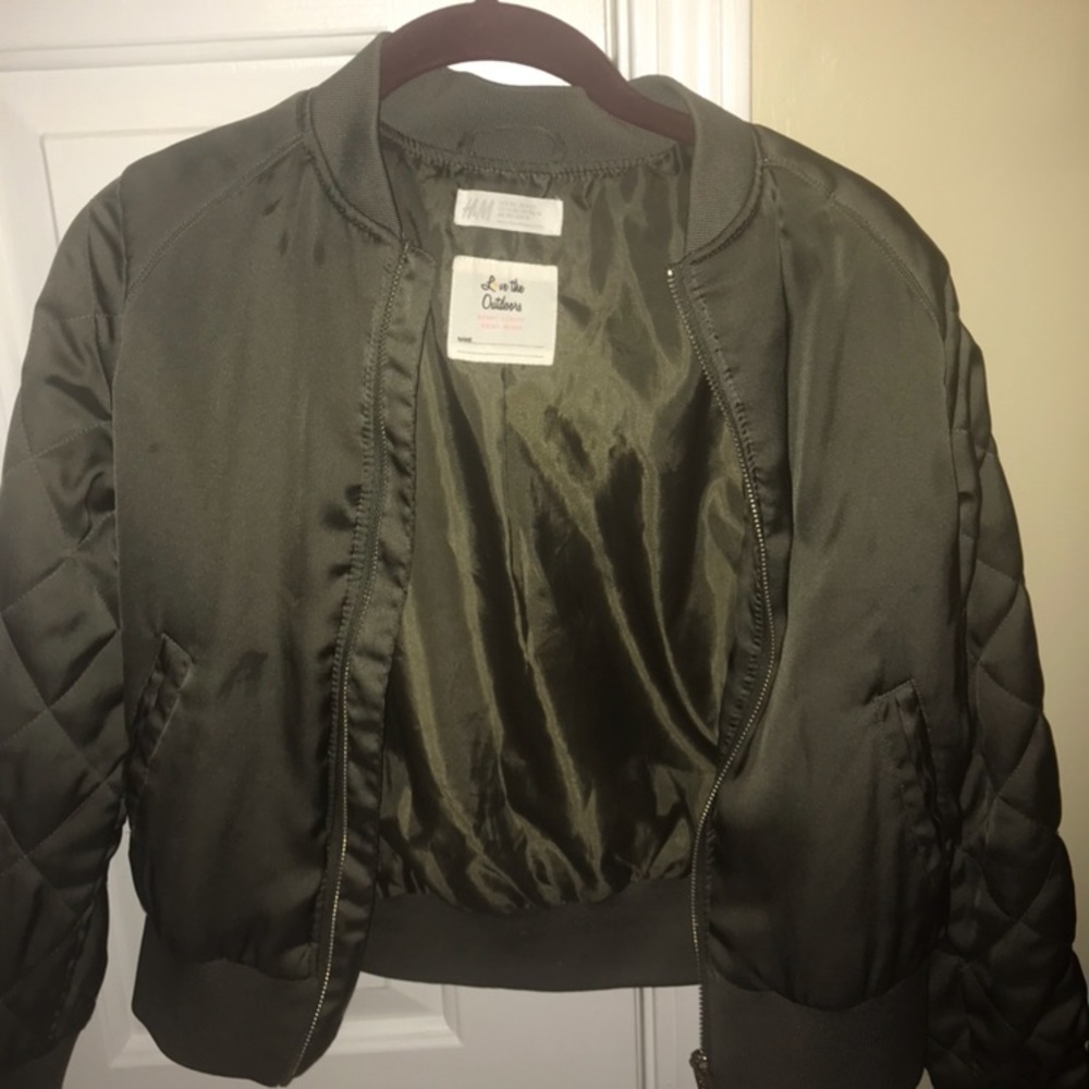 Olive green bomber jacket