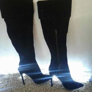 Black Thigh High Boots