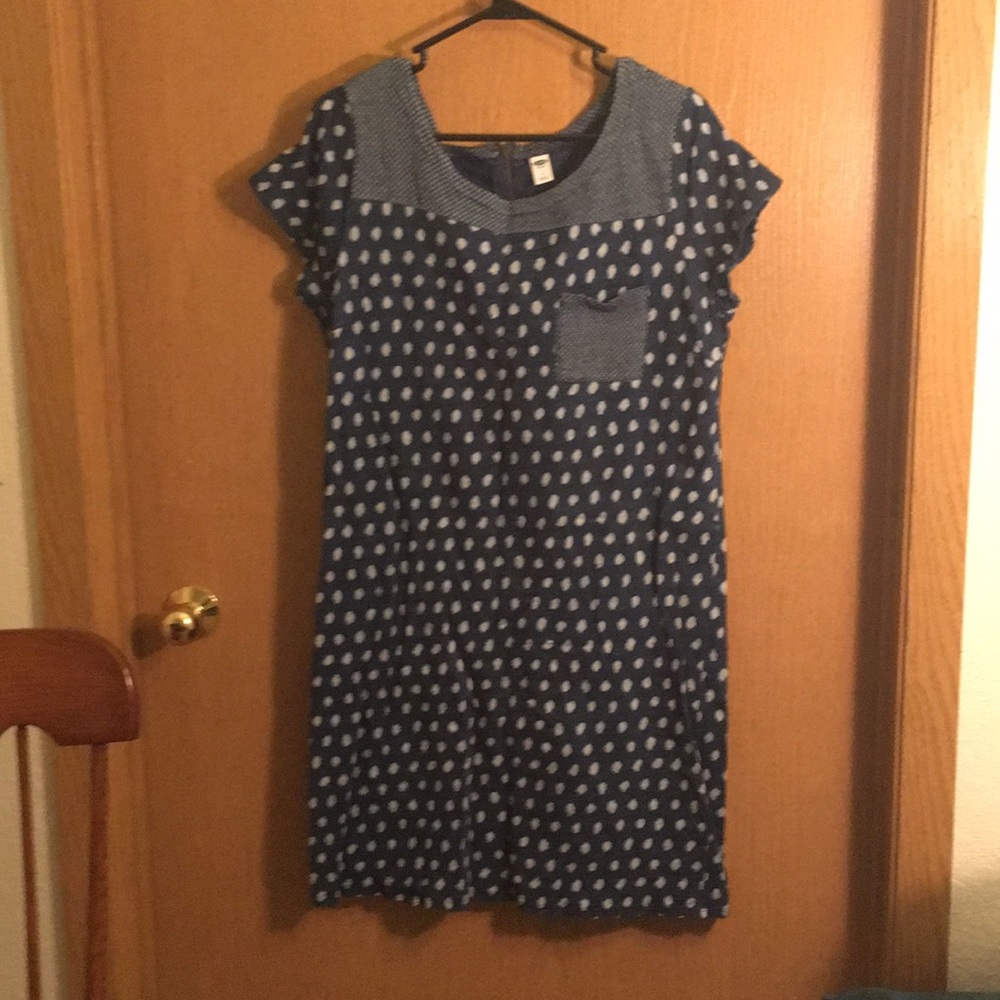 🌸Spring Sale🌸 Navy Blue Polka Dot T-shirt Dress