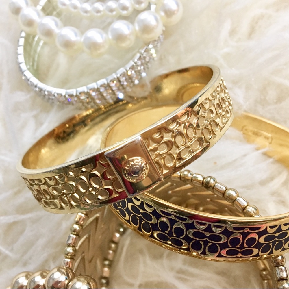 Coach ❦ Authentic Gold Signature Coach Bangle