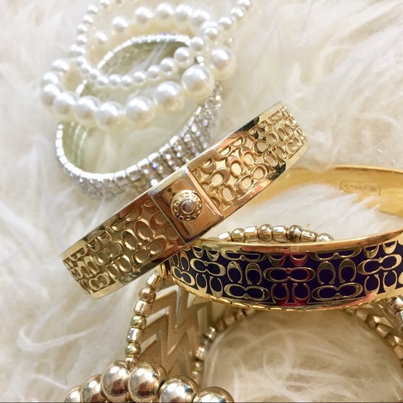 Coach ❦ Authentic Gold Signature Coach Bangle - Picture 2 of 8