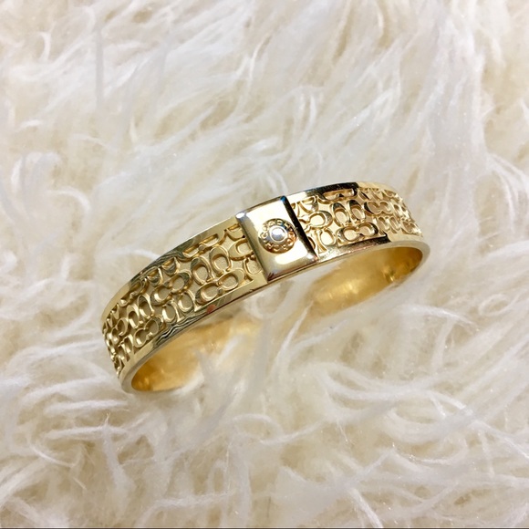Coach ❦ Authentic Gold Signature Coach Bangle - Picture 6 of 8