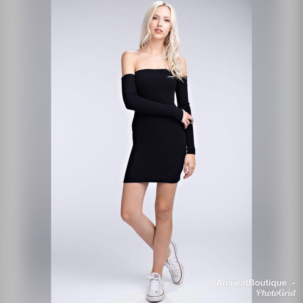 Knit Wasn't Me Off-the-Shoulder Dress