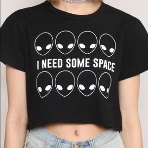 Gypsy Warrior Black Crop Tee Size Large